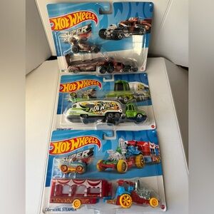 Hot Wheels Super Rigs Lot Of 3 Tooned Up Rat Rig Car-nival Steamer